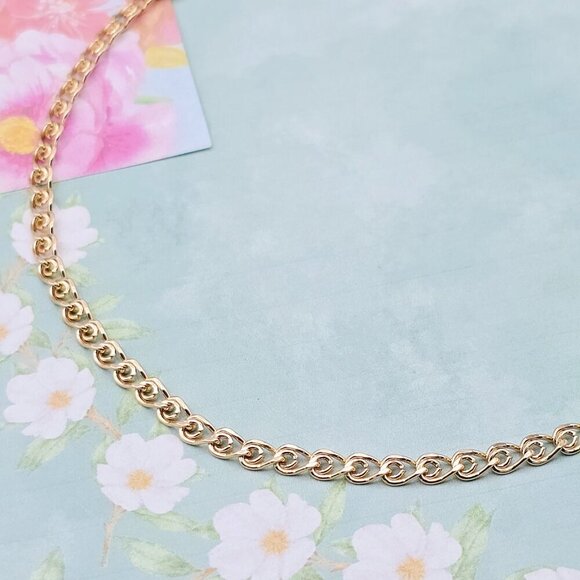 "Glossy Rose Gold Heart Link Chain Necklace, 23.6 Inch Romantic Style, XPNL0090 - Picture 10 of 12